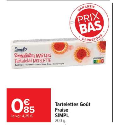 Tartelettes Goût Fraise SIMPL