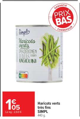 Haricots verts très fins SIMPL
