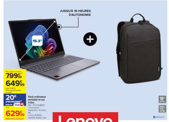 Pack ordinateur portable et sac