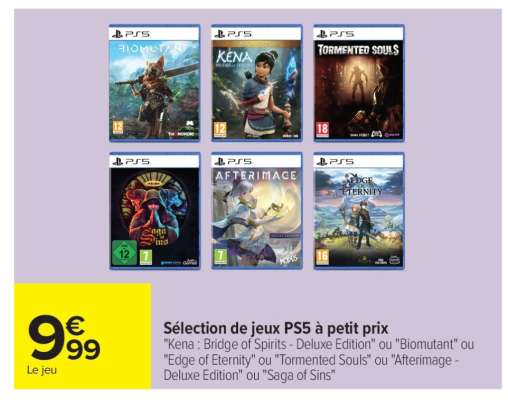 Sélection de jeux PS5 à petit prix