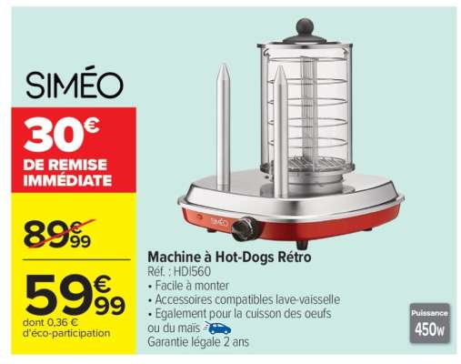 Machine à Hot-Dogs Rétro