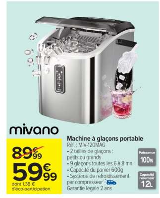 Machine à glaçons portable