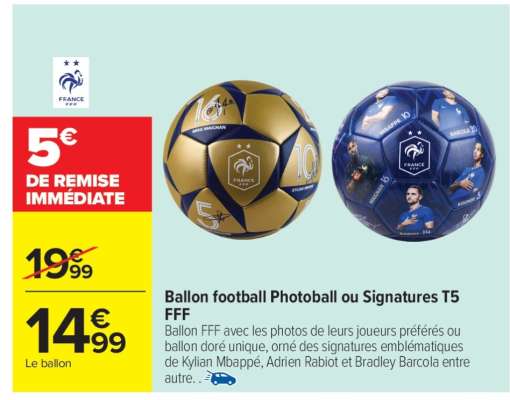 Ballon football Photoball ou Signatures T5 FFF