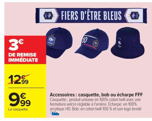 Accessoires : casquette, bob ou écharpe FFF