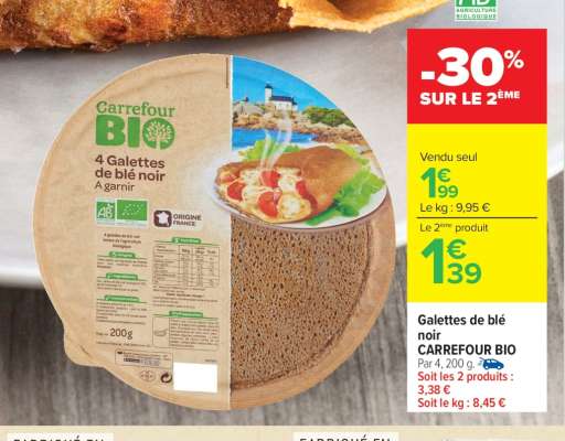 Galettes de blé noir Carrefour BIO