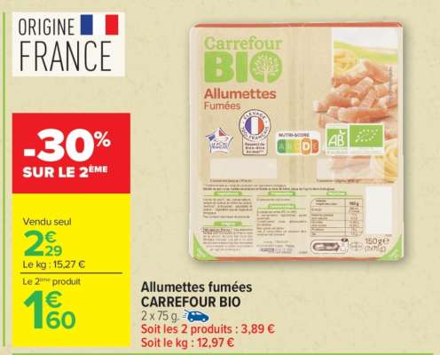 Allumettes fumées CARREFOUR BIO