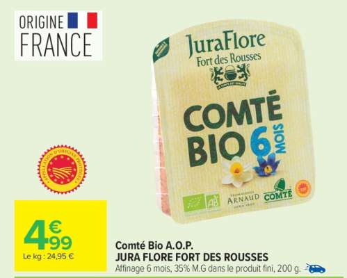 Comté Bio A.O.P. JURA FLORE FORT DES ROUSSES