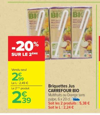 Briquettes Jus CARREFOUR BIO
