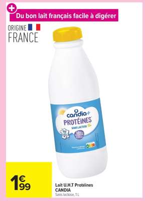 Lait U.H.T Protéines CANDIA
