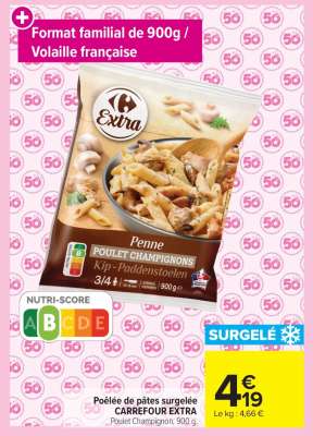Poêlée de pâtes surgelée CARREFOUR EXTRA