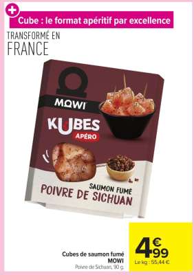 Cubes de saumon fumé MOWI