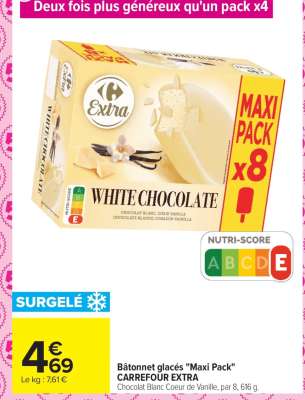 Bâtonnet glacés 'Maxi Pack' CARREFOUR EXTRA