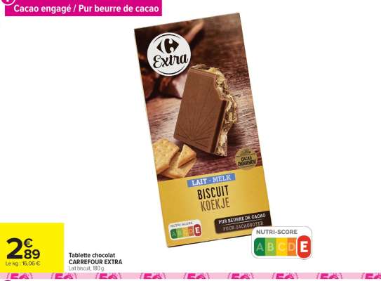 Tablette chocolat CARREFOUR EXTRA