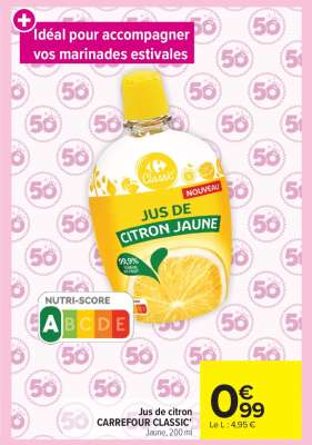 Jus de citron CARREFOUR CLASSIC'