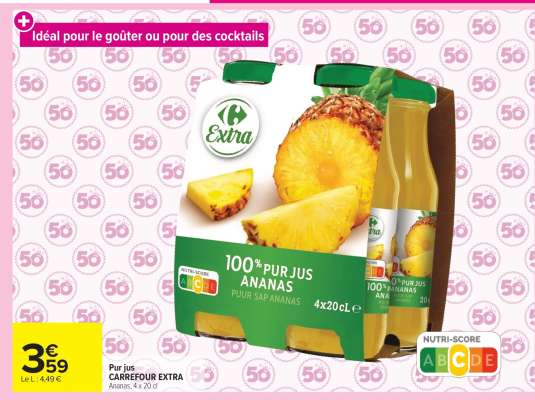 Pur jus CARREFOUR EXTRA Ananas
