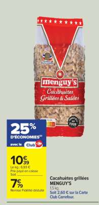 CACAHUETES GRILLEES MENGUY'S