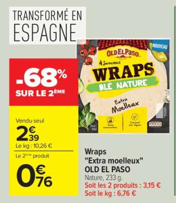 WRAPS EXTRA MOELLEUX “OLD EL PASO”