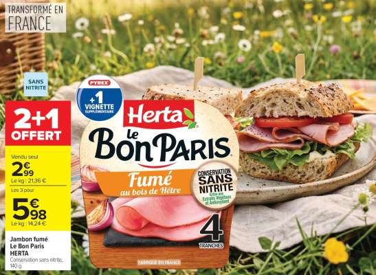 Jambon fumé Le Bon Paris HERTA