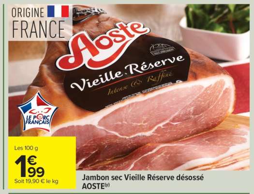 Jambon sec Vieille Réserve désossé AOSTE