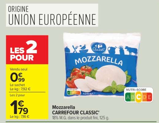 Mozzarella CARREFOUR CLASSIC'