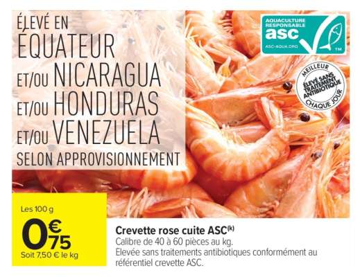 Crevette rose cuite ASC