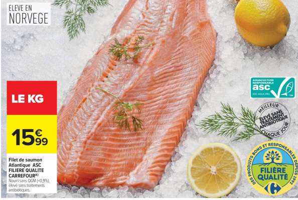 Filet de saumon Atlantique ASC FILIERE QUALITE CARREFOUR