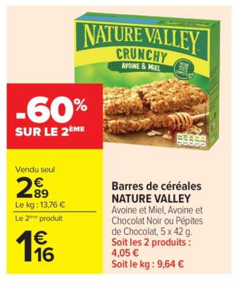 Barres de céréales NATURE VALLEY