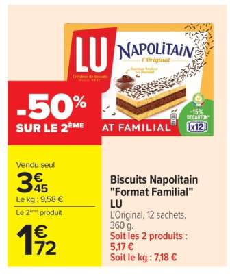 Biscuits Napolitain "Format Familial" LU