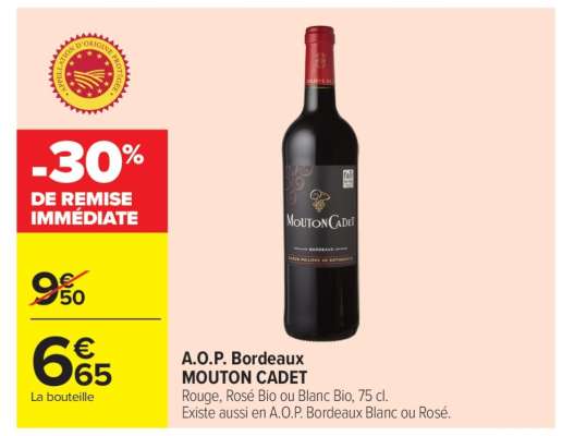 A.O.P. Bordeaux MOUTON CADET