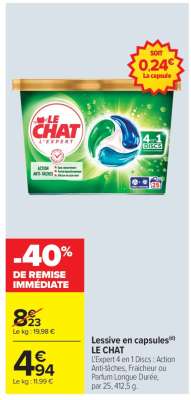 Lessive en capsules LE CHAT