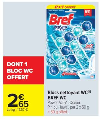 Blocs nettoyant WC BREF WC