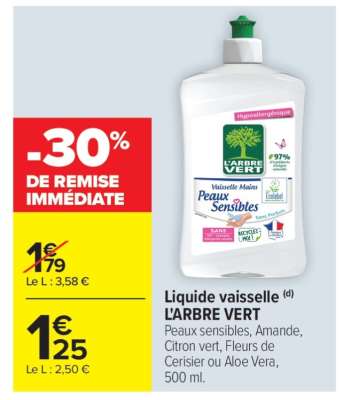 LIQUIDE VAISSELLE "L’ARBRE VERT"