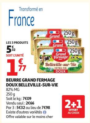 BEURRE GRAND FERMAGE DOUX BELLEVILLE-SUR-VIE