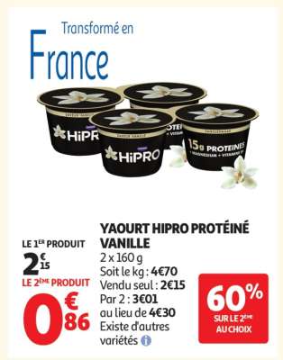 YAOURT HIPRO PROTÉINÉ VANILLE