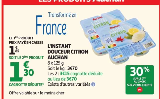 L'INSTANT DOUCEUR CITRON AUCHAN
