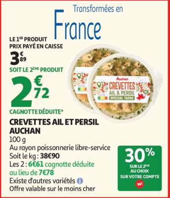 Crevettes Ail Et Persil Auchan
