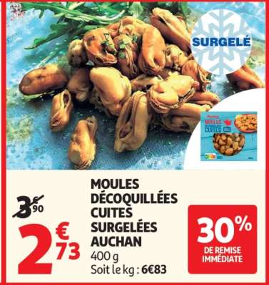 Moules Décoquillées Cuites Surgelées Auchan