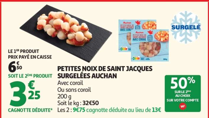 Petites Noix De Saint Jacques Surgelées Auchan