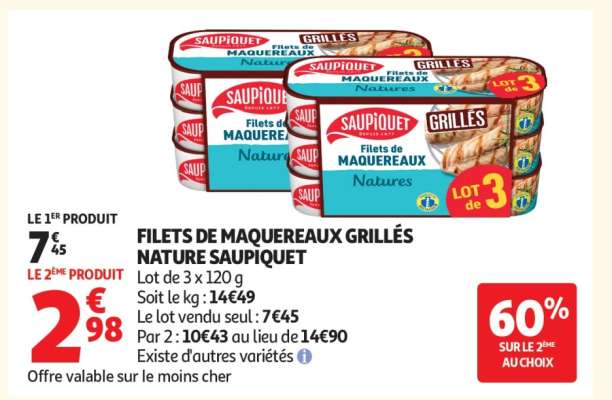 Filets De Maquereaux Grillés Nature Saupiquet