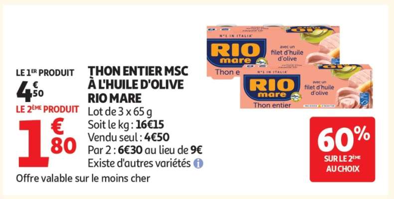 THON ENTIER MSC À L'HUILE D'OLIVE RIO MARE