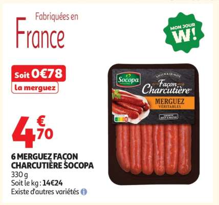 6 MERGUEZ FAÇON CHARCUTIÈRE SOCOPA
