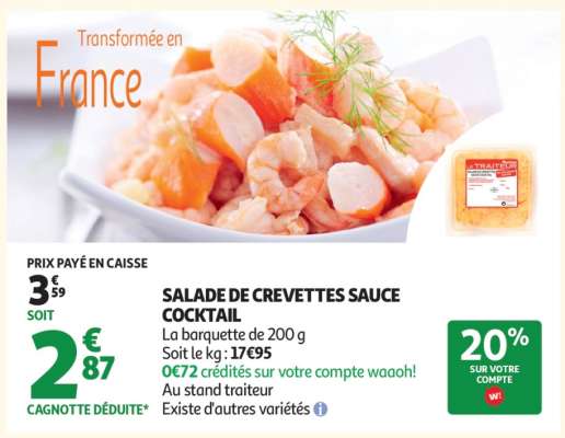 SALADE DE CREVETTES SAUCE COCKTAIL