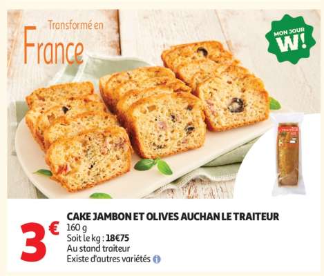 CAKE JAMBON ET OLIVES AUCHAN LE TRAITEUR