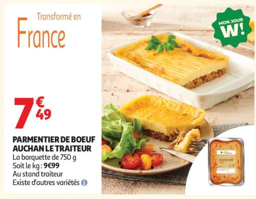 PARMENTIER DE BŒUF AUCHAN LE TRAITEUR