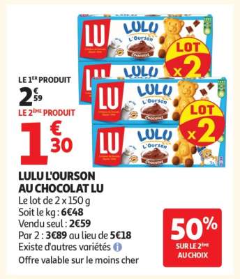 Lulu L'ourson Au Chocolat Lu