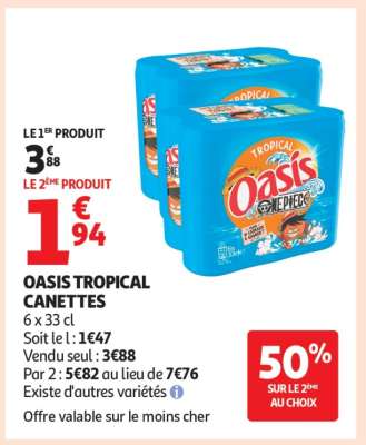 OASIS TROPICAL CANETTES