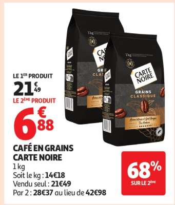 CAFE EN GRAINS CARTE NOIRE