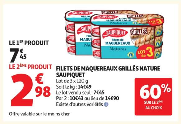 Filets De Maquereaux Grillés Nature Saupiquet