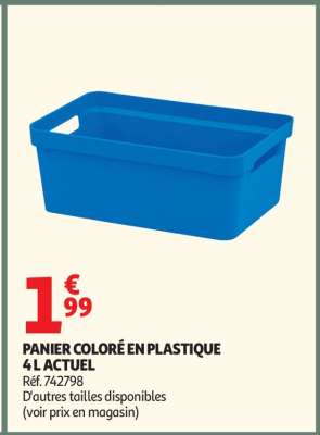 PANIER COLORÉ EN PLASTIQUE 4 L ACTUEL