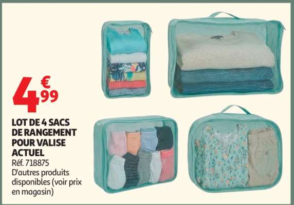 LOT DE 4 SACS DE RANGEMENT POUR VALISE ACTUEL